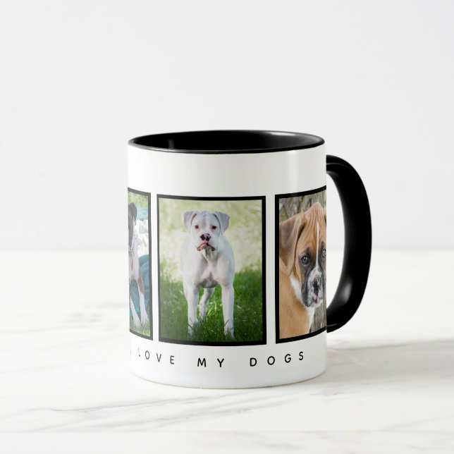 Caneca Presentes personalizados do cão - ame meus cães (Frente Esquerda)