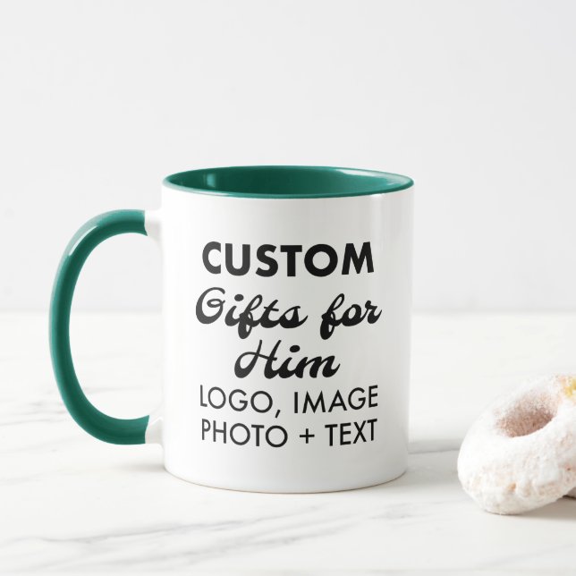 Caneca Presentes personalizados para ele Caçador Verde Mu (Com Donut)