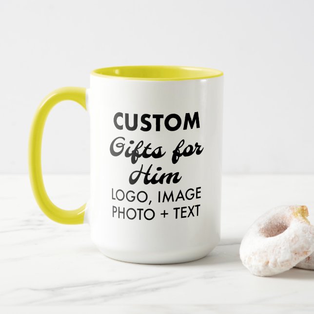 Caneca Presentes personalizados para ele Combo Amarelo Mu (Com Donut)