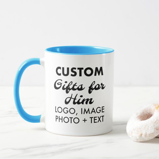 Caneca Presentes personalizados para ele, Leve Blue Combo (Com Donut)