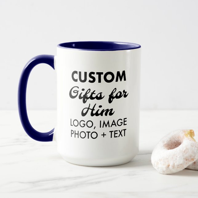 Caneca Presentes personalizados para ele Marinho Blue Com (Com Donut)