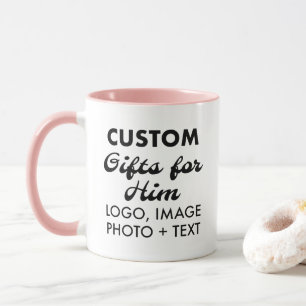 Caneca Presentes personalizados para ele, Pink Combo Mug