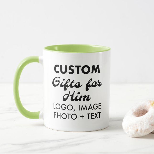 Caneca Presentes personalizados para ele Verde limão Comb (Com Donut)