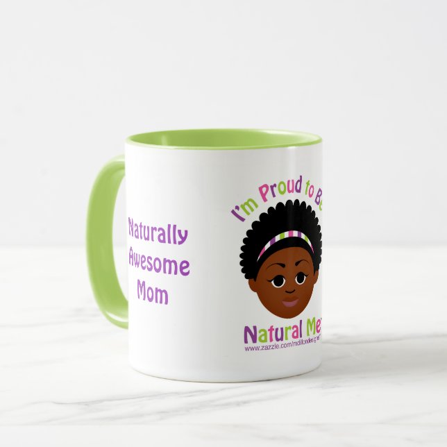 Caneca Presentes #Proud2BNaturalMe para #Mãe (Frente Esquerda)