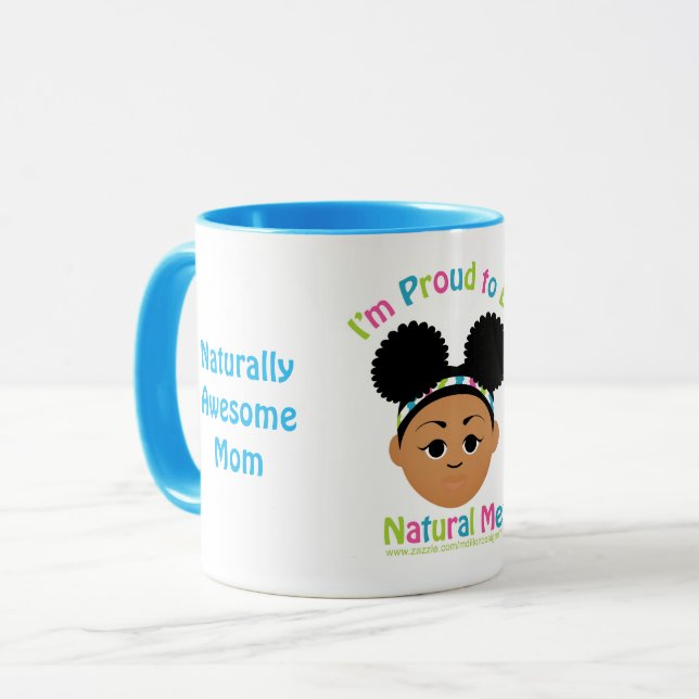 Caneca Presentes #Proud2BNaturalMe para #Mãe (Frente Esquerda)