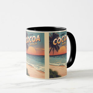 Caneca Presentes vintage Viagem Cocoa Beach Flórida westg