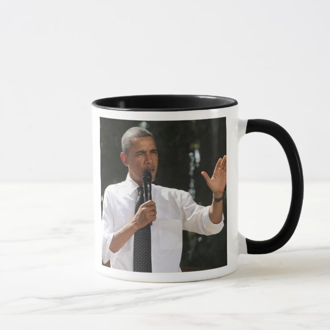 Caneca Presidente Barack responde a perguntas sobre (Direita)