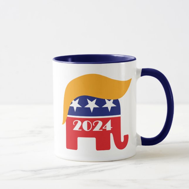 Caneca Presidente Donald Trump 2024 Cabelo Elefante do GO (Direita)