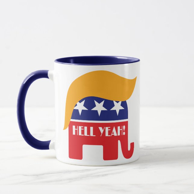 Caneca Presidente Donald Trump Hell Yeah GOP Elefante Cab (Esquerda)