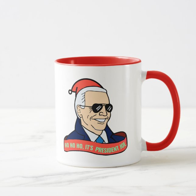 Caneca Presidente Engraçado Joe Biden Café de Natal Mug (Direita)