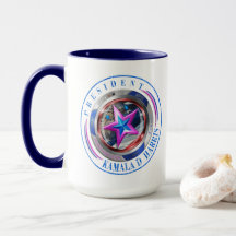 Presidente Harris-Walz Carimbo Duplo Medallion Mug