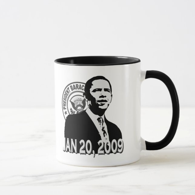 Caneca Presidente Obama Inauguração BW (Direita)