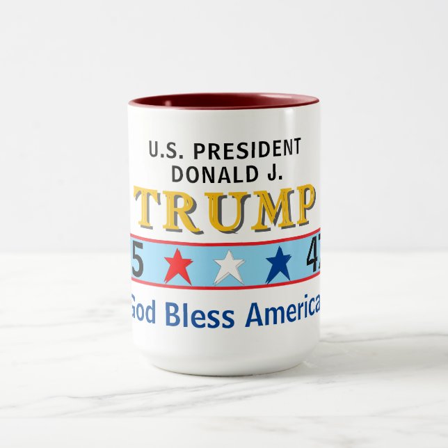 Caneca Presidente Trump 45 47 América Deus abençoe (Centro)