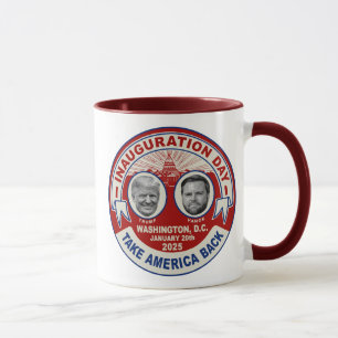 Caneca Presidente Trump JD Vance Dia da Posse Lembrança