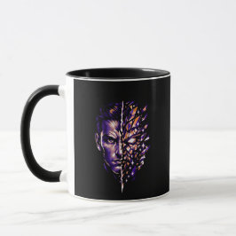 Caneca Pressão Cósmica na Mente | Arte Futurista de Pensa
