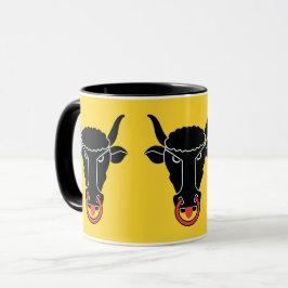 Caneca preta com a bandeira de Uri, Suíça