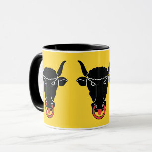 Caneca preta com a bandeira de Uri, Suíça