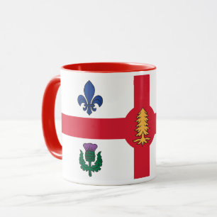 Caneca Preta Combo com a bandeira de Montreal, Que