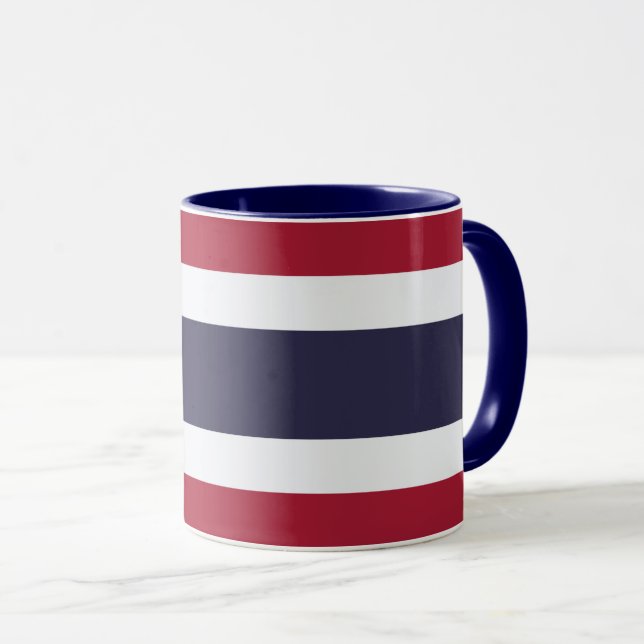 Caneca Preta Combo com bandeira da Tailândia (Frente Esquerda)