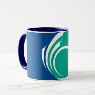 Caneca Preta Combo com bandeira de Ottawa, Canadá