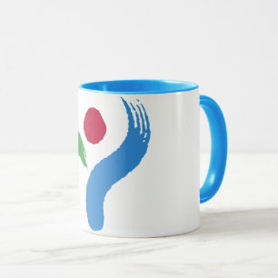 Caneca Preta Combo com bandeira de Seul, Coreia do