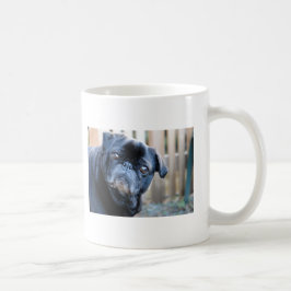Caneca preta curiosa do Pug