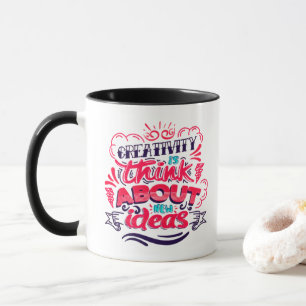 Caneca Preta de Citações Motivacionais para Novas