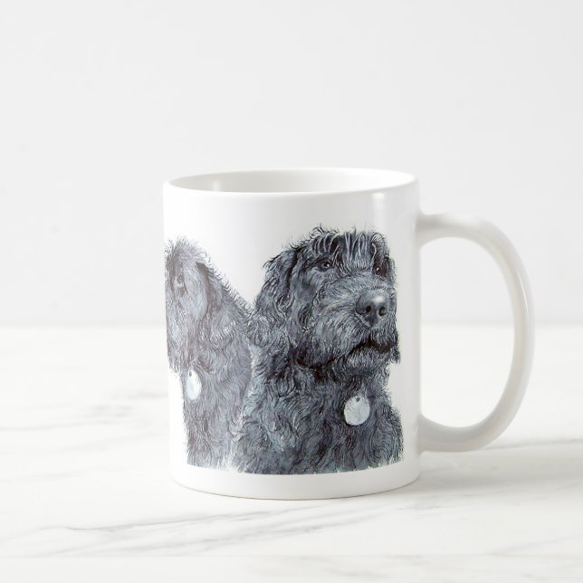 Caneca preta de Labradoodles (Direita)