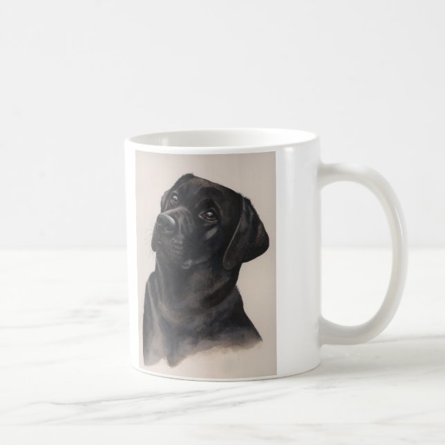 Caneca preta de Labrador com da "texto do melhor (Direita)