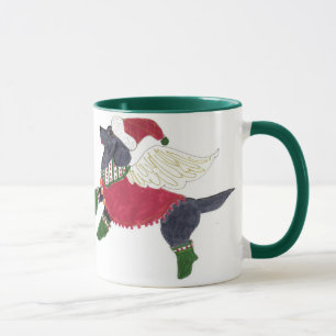 Caneca preta de Labrador dos anjos de Gulliver