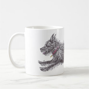 Caneca preta desalinhado de Runing Terrier