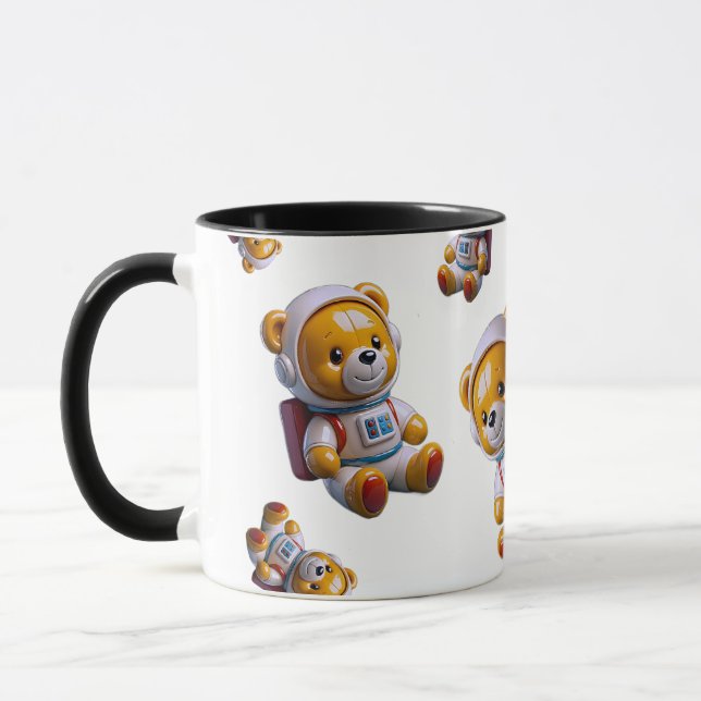 Caneca Preta do Astronauta Teddy (Esquerda)