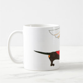 Caneca preta do Dachshund dos anjos de Gulliver