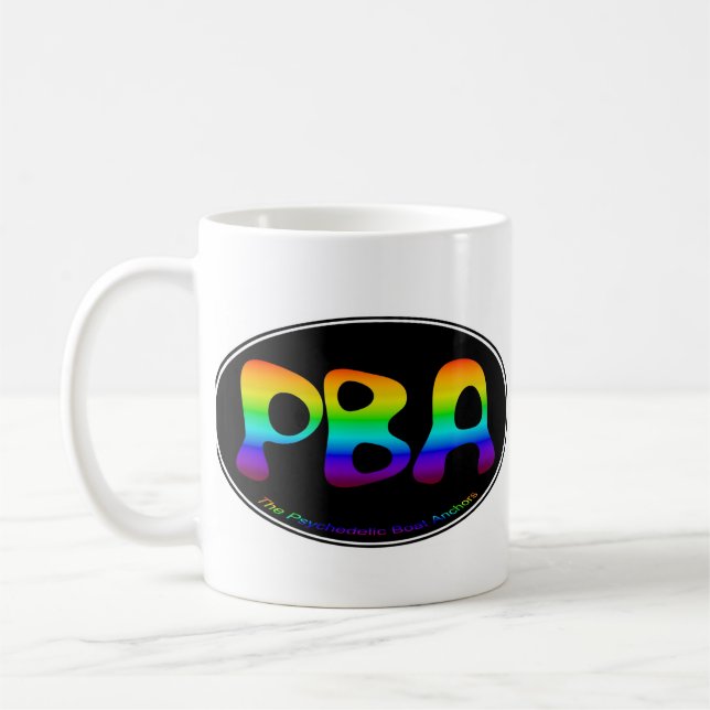 Caneca preta do Oval 15oz de PBA (Esquerda)