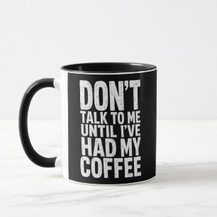 Caneca Preta e Branca Grunge Divertida Não Fale Co