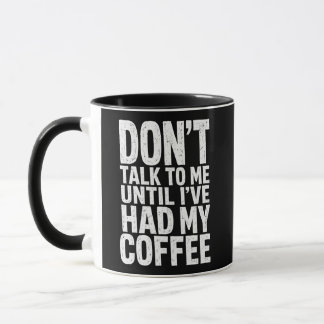 Caneca Preta e Branca Grunge Divertida Não Fale Co