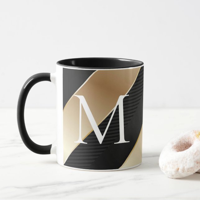 Caneca Preta e Dourada (Com Donut)