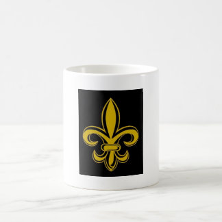 Caneca preta e Dourado da flor de lis