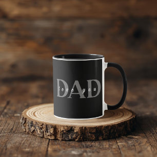 Caneca Preta Elegante DAD Love You