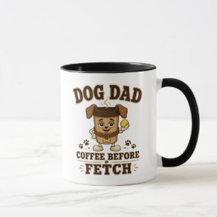 Caneca Preta Engraçada de Café Antes de Buscar par