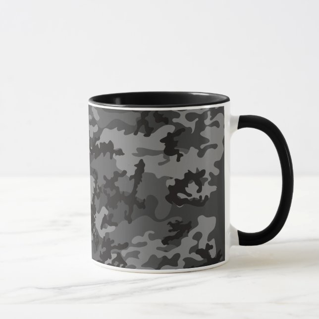 Caneca preta feita sob encomenda do vidro de Camo (Direita)