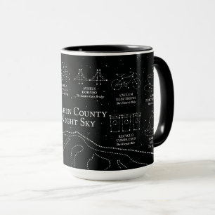 Caneca preta Marin County Night Sky 15 oz.
