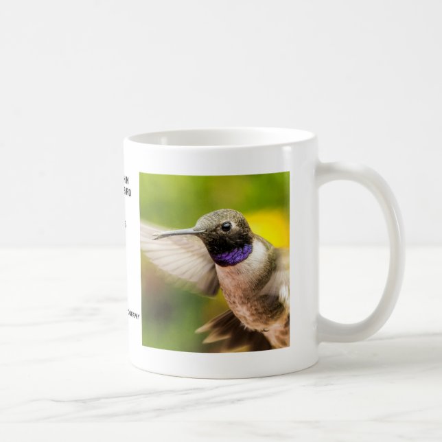 Caneca preta masculina do colibri de Chin (Direita)