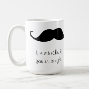 Caneca preta personalizada de Stache do bigode do