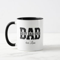 Caneca Preta Personalizada Melhor Pai do Mundo com