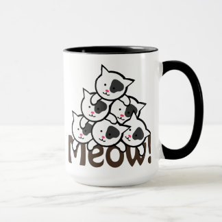 Caneca Preto bonito do gato (Meow)