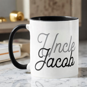 Caneca Preto, Cinza e Branco Moderno Para o Tio Legal