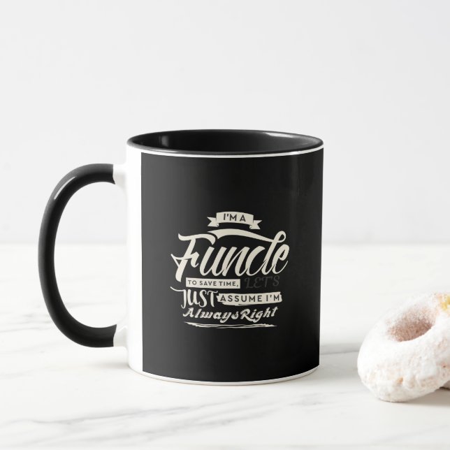 Caneca Preto clássico eu sou Funcle - ideia do presente (Com Donut)