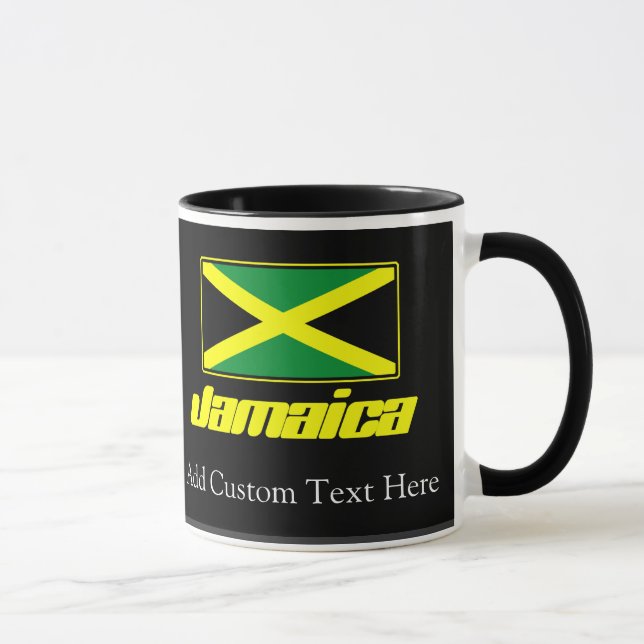 Caneca Preto com bandeira da Jamaica (Direita)