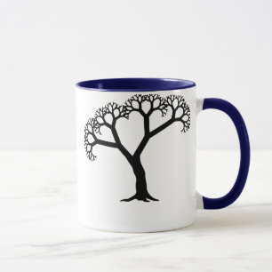 Caneca Preto da árvore do Fractal